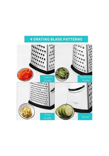 Maoyaya Taraflı Rende Paslanmaz Çelik, Kaba Ve İnce Rendelemek İçin, Gümüş Gümüş