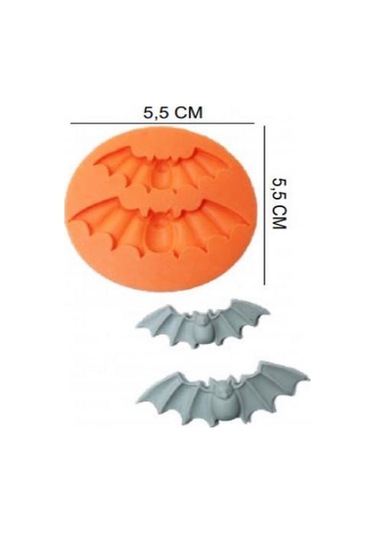 Şeker Hamur Kalıbı Silikon Yarasa 5,5 5,5 Cm