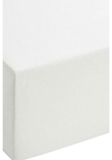 80 X 200 + 30 Cm Düz Pamuklu Tek Kişilik Lastikli Fitted Penye Çarşaf Beyaz