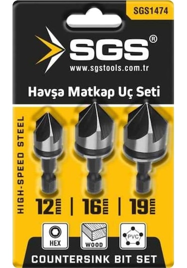 Sgs Havşa Matkap Ucu Seti 12mm-16mm-19mm