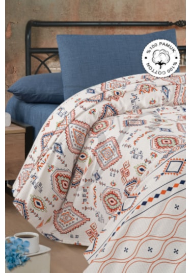 Vionel Home 200x230 Anatolia %100 Pamuk Çift Kişilik Pike Turuncu