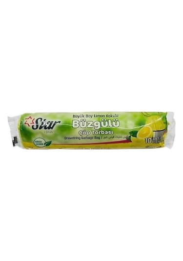 Star Plus Büzgülü Çöp Poşeti Orta Limon Beyaz