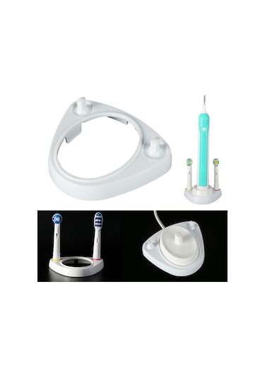 H&b Store Elektrikli Diş Fırçası Özel Şarj Tabanı Diş Fırçası Yuvarlak Kafa Braketi Tutucu Beyaz