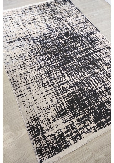 Modern Gri Yıkananabilir Mutfak Halısı Kaymaz Dekoratif Kilim