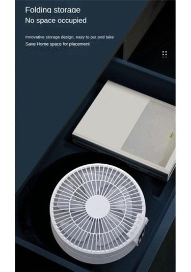 Uzaktan Kumandalı Kablosuz Sirkülasyonlu Hava Soğutma Fanı Led Işıklı Katlanabilir Elektrikli Duvara Monte Fan Masaüstü Fan Mavi Z5mj79 Renkli