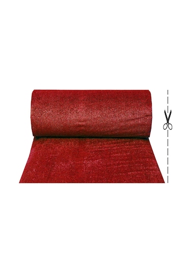 Kesme Suni Yapay Kırmızı Çim Halı 7 Mm Balkon Teras Bahçe Dekoratif Kaymaz 200 x 200