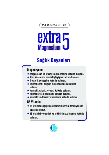 Tabvitamins Extra5 Magnesium 60 Tablet