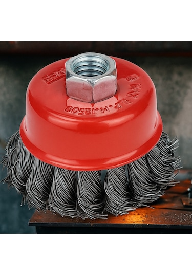 Fixonic Eratool Era10052 125mm Burmalı Çanak Fırça Gri Telli