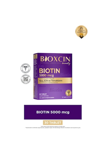 Bioxcin Biotin 5.000 Mcg 30 Tablet - Biotin Çinko 15 Mg Saç Ve Tırnak Vitamini