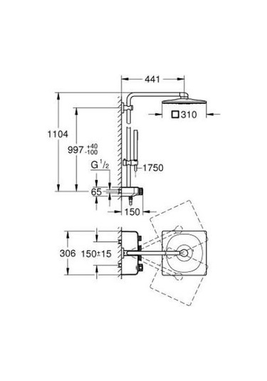 Grohe Euphoria Smartcontrol System 310 Cube Duo Duvara Monte Termostatik Bataryalı Duş Sistemi - 26508gn0 Gri - Gümüş Grohe Euphoria Smartcontrol System 310 Cube Duo Duvara Monte Termostatik Bataryalı Duş Sistemi - 26508gn0 Gri - Gümüş