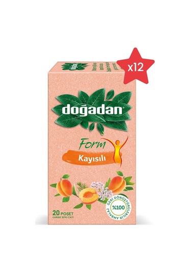 Doğadan Form Kayısılı Karışık Bitki Poşet Çay 12'li 20 x 2 G
