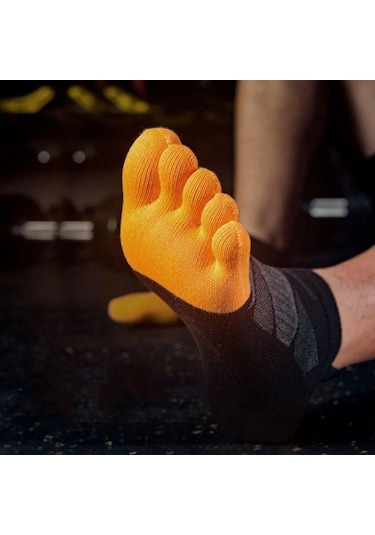 Siyah Kış Pamuk Kısa Beş Ayak Çorap Beş Parmak Futbol Çorapları Nefes Spor Erkek Futbol Kaymaz Koşu Ayak Bileği Çorap