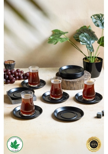 Lin Metal 12 li Metal Çay Tabağı