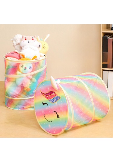 Suntek Çocuk Oyuncak Depolama Sepeti Çocuklar Odası Oturma Evi Gökkuşağı