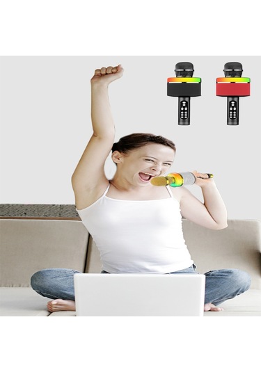 Mufunye Kablosuz Bt Karaoke Mikrofon Taşınabilir El Mikrofonu Hoparlör Makinesi 1800mah Şarj Edilebilir Hoparlör Ev Partisi Şarkı Söyleme İçin E