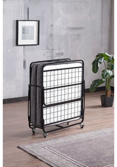 Aksviva Miranda Tek Kişilik Katlanır Somya Ek Yatak Siyah