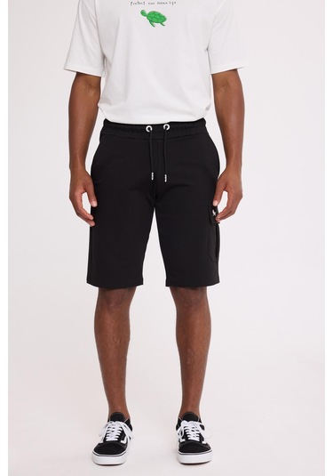 The Crow Cash Cargo Sweatshort Siyah Polyester Pamuk Şort Siyah