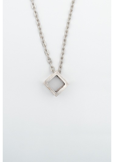Küp Düz Zincir Kolye Gümüş