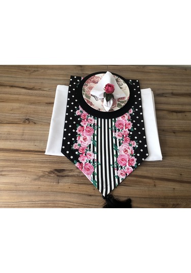 Sofra Sunum Tam Set Pembe Çiçek Desenli Çok Renkli