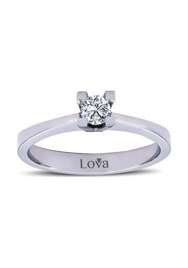 Lova F Renk 0,21 Karat Pırlanta Tektaş Yüzük - HRD Sertifikalı