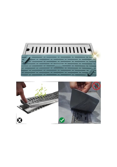 Siyah Renk Uzun Model Kötü Koku Önleyici Silikon Mat Banyo Mutfak Lavabo Balkon Gider Tıpası Kapağı