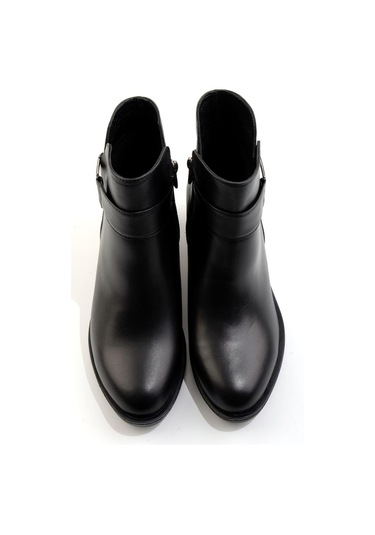 Siyah Hakiki Deri Kadın Bot & Bootie K02531207303 Siyah