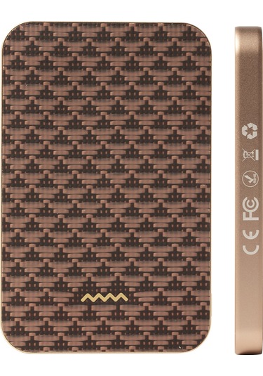 Raptic S4 Aramid-skin M-safe Özellikli Ultra İnce Powerbank 15w 5000mah Kahverengi Kahverengi