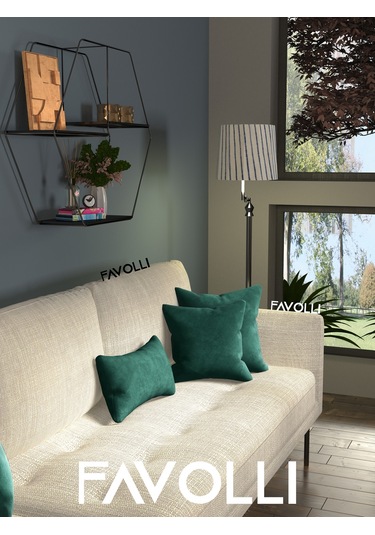 Br Favolli Kadife Dokulu Deniz Yeşili Kırlent Kılıfı Dream Serisi Punch Için Uygun Gizli Fermuar Deniz Yeşili