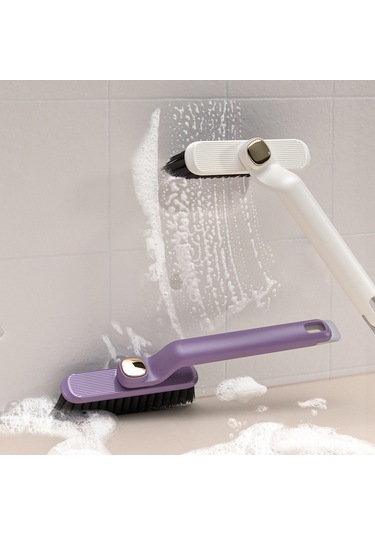 Youmex Kahverengi 360 Derece Döner Başlı Çekirdek Temizleme Fırçası - Ergonomik Tutuşlu, Tüm Kötük Köşelerden Deterjan, Dayanıklı Sert Tüylü Ev Temizlik Aracı