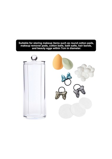 Youtek Şeffaf Akrilik Makup Pamuğu Saklama Kutusu - Banyo Ve Vanity Organizasyonu Şeffaf