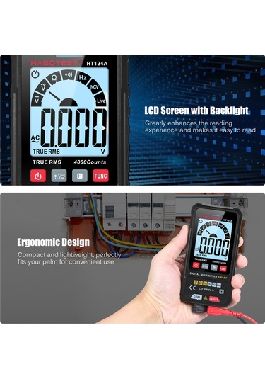 Habotest Ht124a 4000 Sayım Akıllı Dijital Multimetre