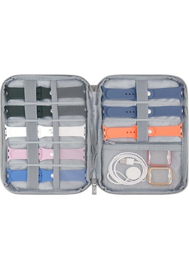 Homyl Saat Kordonları Saklama Çantası Kablo Seyahat Siyah