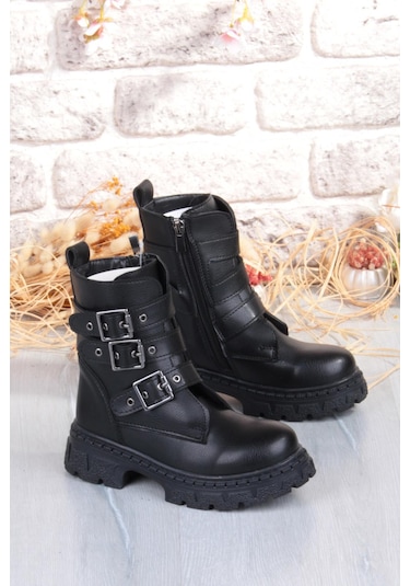 Fort Cool Caneda Anatomik Sıcak Astar Kaymaz Taban Kız Çocuk Bot Siyah