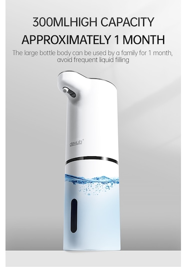 Otomatik Köpük Sabunluk Usb Şarjlı Akıllı Sensörlü Dispenser Beyaz