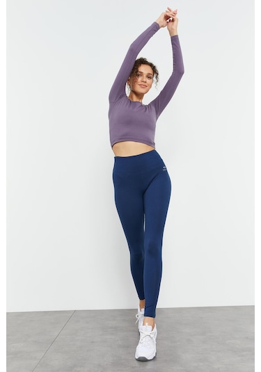 Tommy Life İndigo Yüksek Bel Toparlayıcı Slim Fit Dar Paça Kadın Tayt - 94011 İndigo