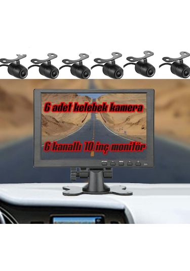 10 İnç 6 Kanallı 6 Kameralı Araç Monitörü Twogo Go-6006