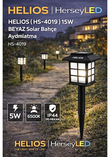 Helios Hs-4019 15w Beyaz Solar Bahçe Aydınlatma