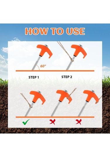 Novahub Siyah, Beyaz, Turuncu, Yeşil 8x200mm Çelik Kazıklar - 4'lü Set Beyaz Beyaz