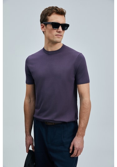 Lufian Tıno Erkek Modal Karışımlı Kazak Mürdüm Mürdüm 111090110100880 Mürdüm