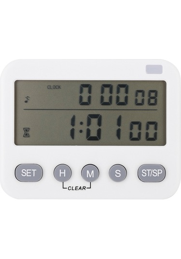 Xindoker Çift Ekranlı Mutfak Zamanlayıcı: Saat, Geri Sayım, Alarm Ve Hafıza Özelliği - Manyetik Ve Asılabilir Tasarım