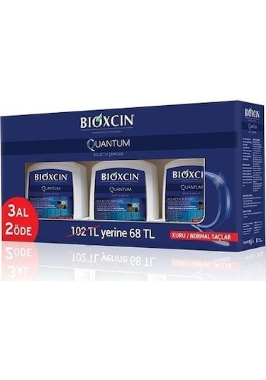 Bioxcin Quantum Normal ve Kuru Saçlar için Saç Dökülmelerine Karşı Şampuan 3 x 300 ML