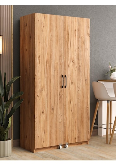 Kuzeylife Novensa Çok Amaçlı Erzak-kiler Dolabı İki Kapaklı Çam Çam
