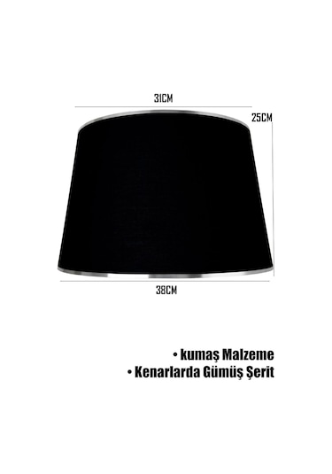 Siyah Gümüş Şeritli Lambader Şapkası Siyah