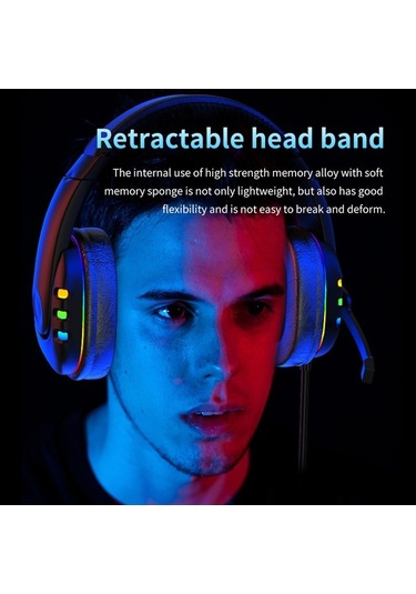 Novahub Ak47 Renkli Led Işık Oyun Kulaklığı, Harici Mikrofon, Ses Kontrolü, Rahat Kullanım, Siyah