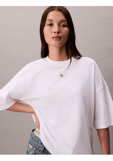 Calvin Klein Bayan T Shirt Lv047d204g Yaa Beyaz Beyaz