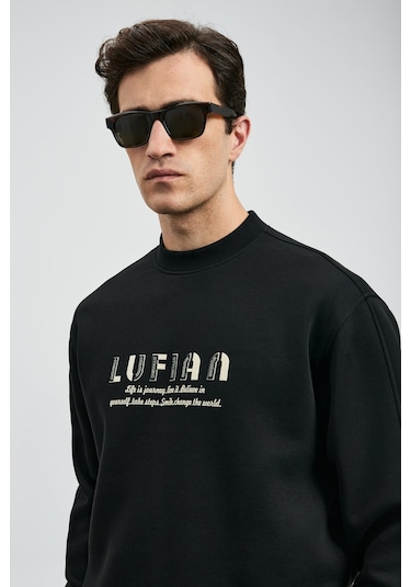 Lufian Erkek Oracle Sweatshirt 112030178 Siyah Siyah