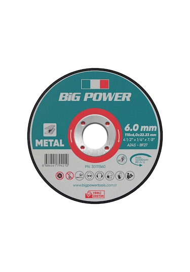 Big Power 115x6.0 Mm Metal Taşlama Taşı 5 Adet