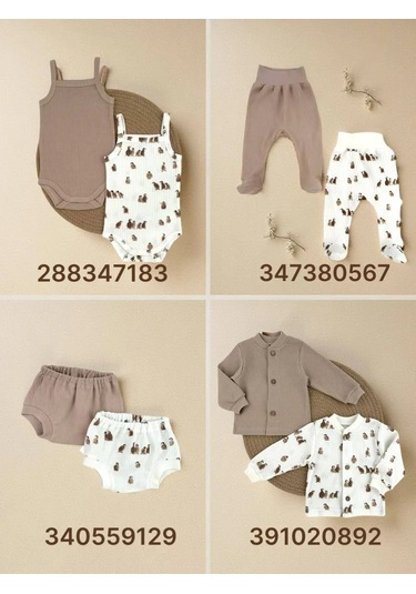 Svetik 2'li Yeni Doğanlar İçin Düğazlı Body Seti 391020892 Sütlü