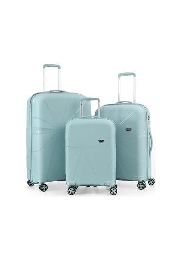 Ççs 5264 Polipropilen 3 Lü Valiz Seti Set / Mavi Mavi