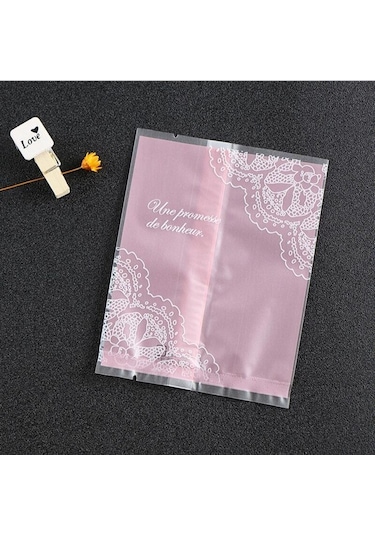 Lbsısı Ömrü 100 Adet Kalın Dantel Harfler Buzlu Gıda Bisküvi Zarf Dıy Pişirme Kek Çanta Hediye Çerez Ambalaj Düz Plastik Torba